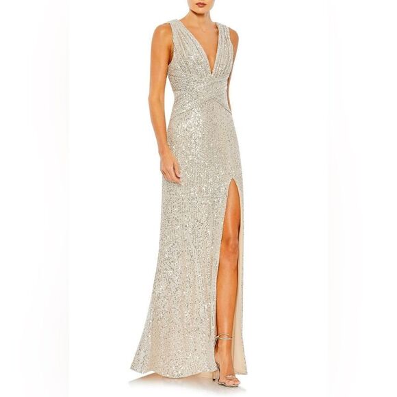 NWT IEENA For Macduggal Sparkle sequin sheath gown size 2 - Picture 1 of 13